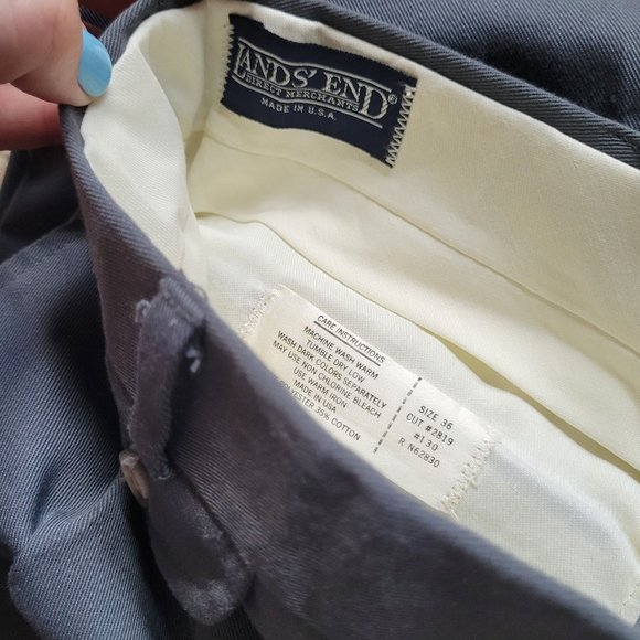 Vintage 80s/90s Men's Pleated Flap Pocket Khakis 36x29 - Made in USA - Picture 6 of 8